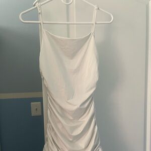 SHEIN White Ruched Mini Dress